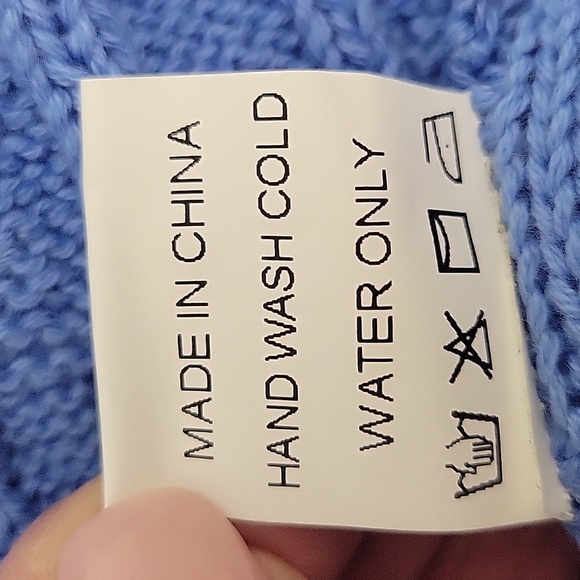 STILE Cotton Cable Knit Vest in Blue Size Small - Picture 5 of 7